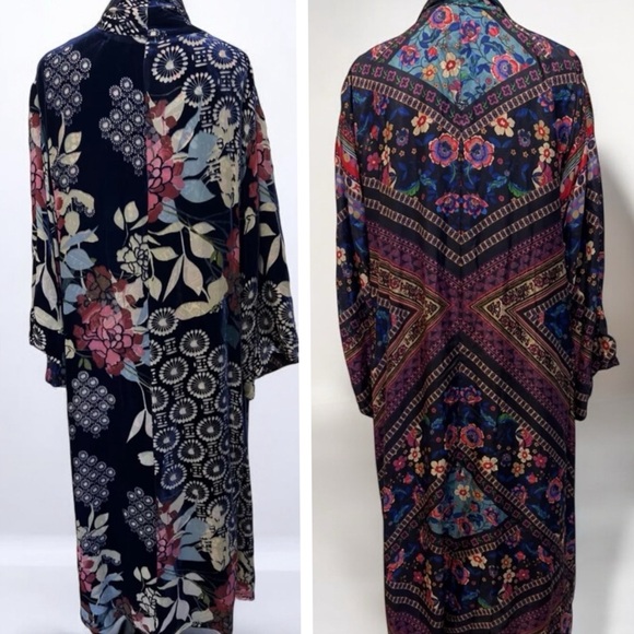 Johnny Was velvet SIERRA BURNOUT HEART KIMONO NWT RARE - Picture 2 of 16